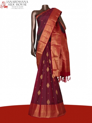 Traditional Contrast Wedding South Silk Saree